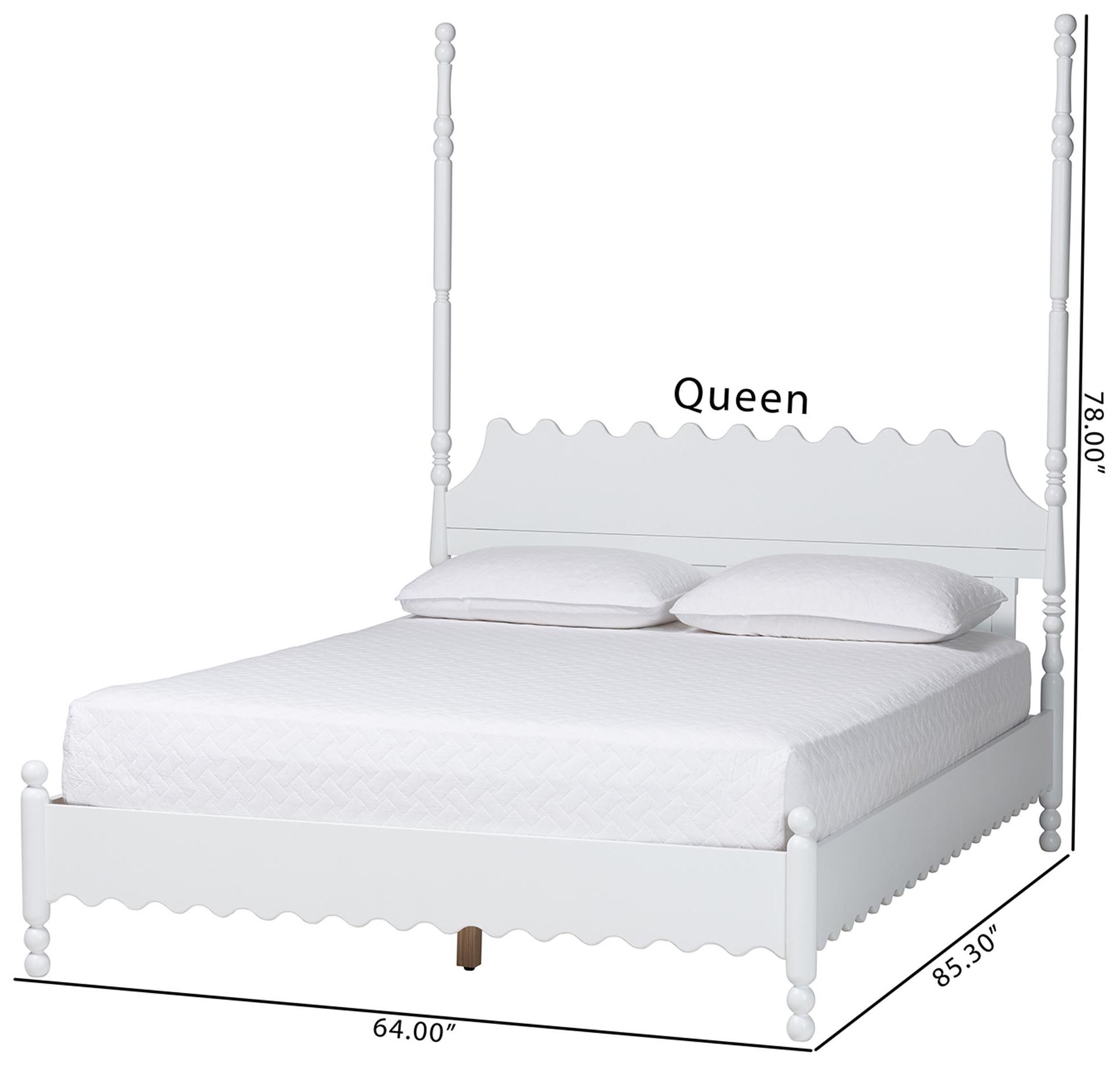 Baxton Studio Hoffman Platform Bed - Bed Frame , White, Queen