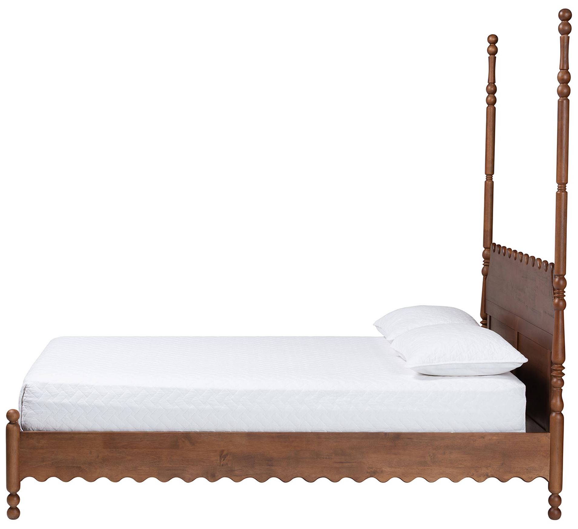 Image 3 Baxton Studio Hoffman Platform Bed with Scalloped Design, Walnut Brwn, King more views