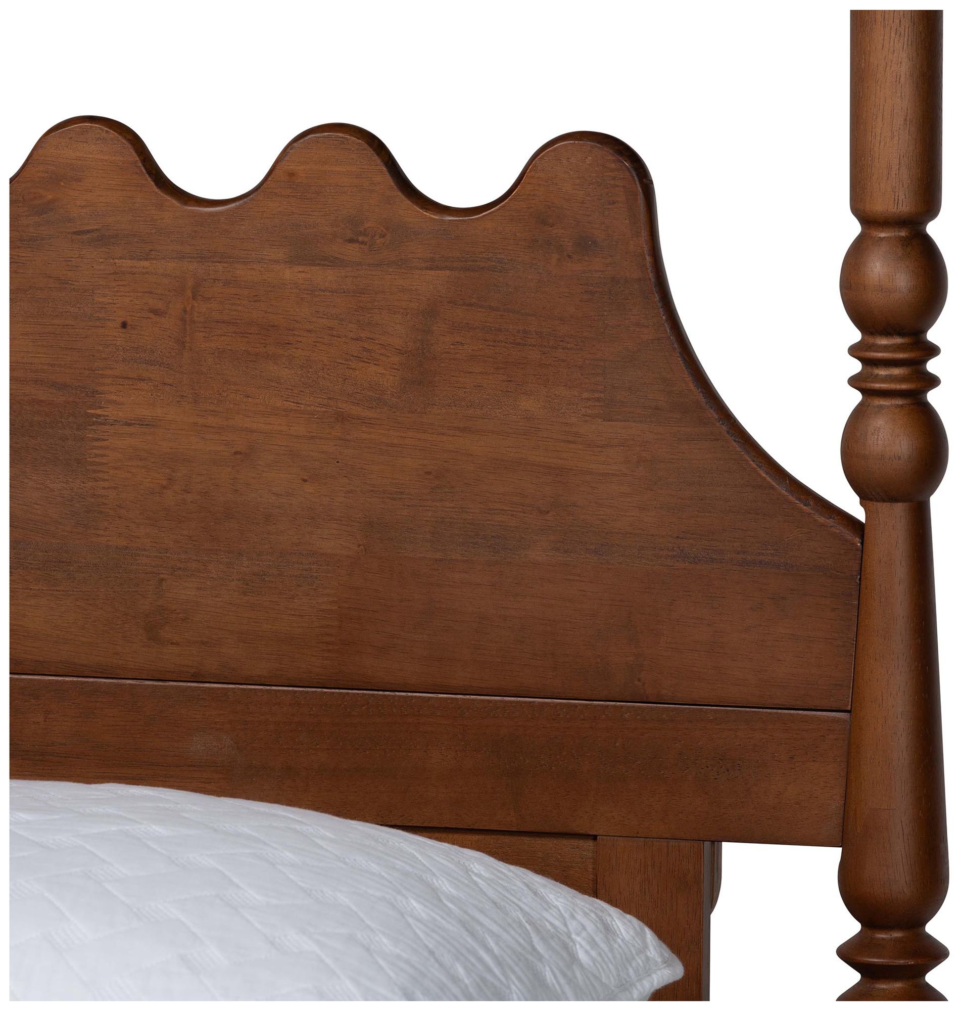 Image 5 Baxton Studio Hoffman Platform Bed with Scalloped Design, Walnut Brwn, King more views