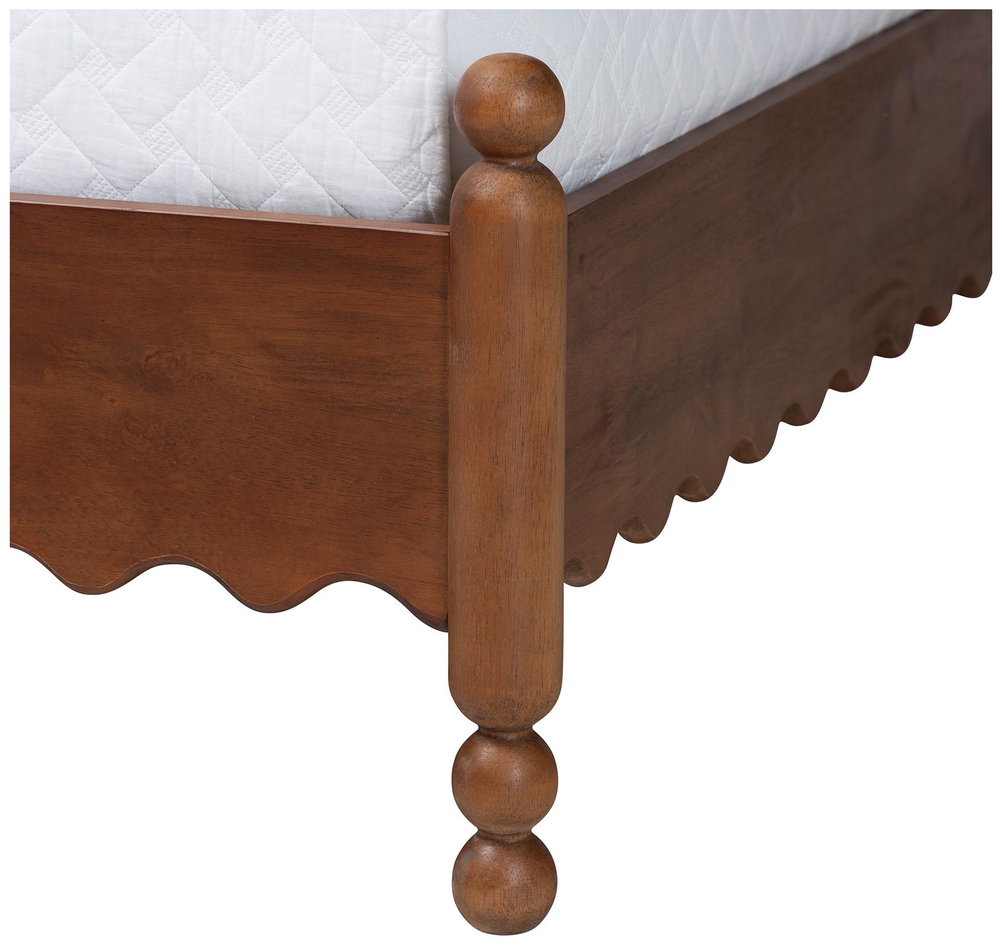 Image 6 Baxton Studio Hoffman Platform Bed with Scalloped Design, Walnut Brwn, King more views