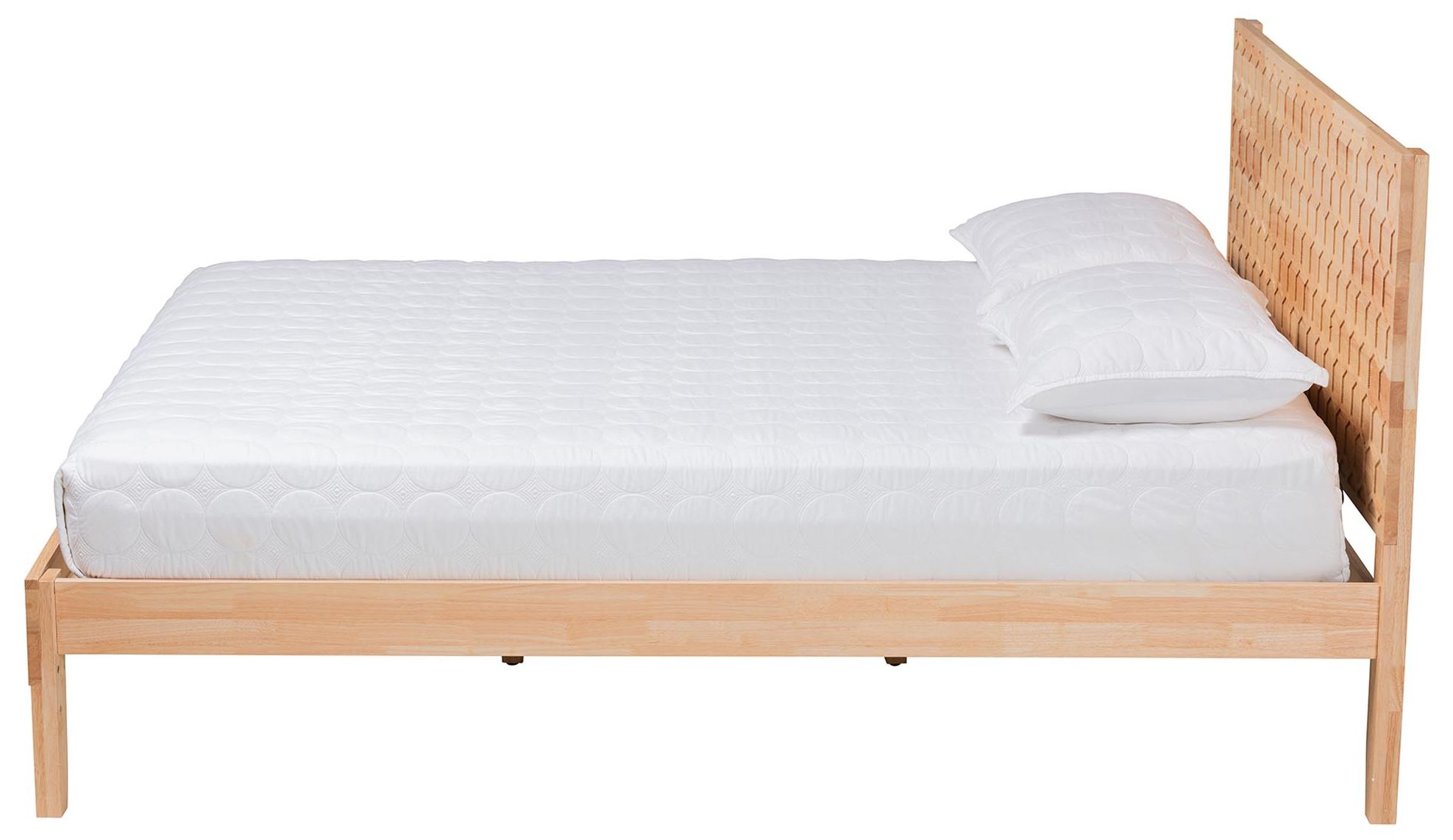 Image 3 Baxton Studio Hosea Japandi Carved Natural Queen Size Platform Bed more views