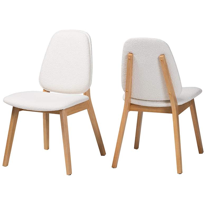 Image 2 Baxton Studio Hudson Boucle Upholstered Dining Chair Set of 2- Side Chair