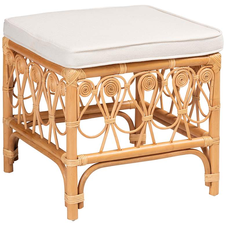 Image 2 Baxton Studio Ibiza Natural Brown Rattan Footstool