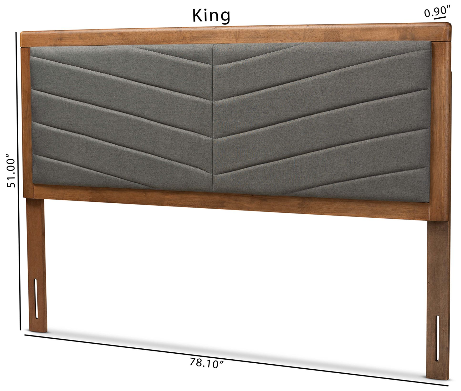 Baxton Studio Iden Dark Gray King Size Headboard in scene