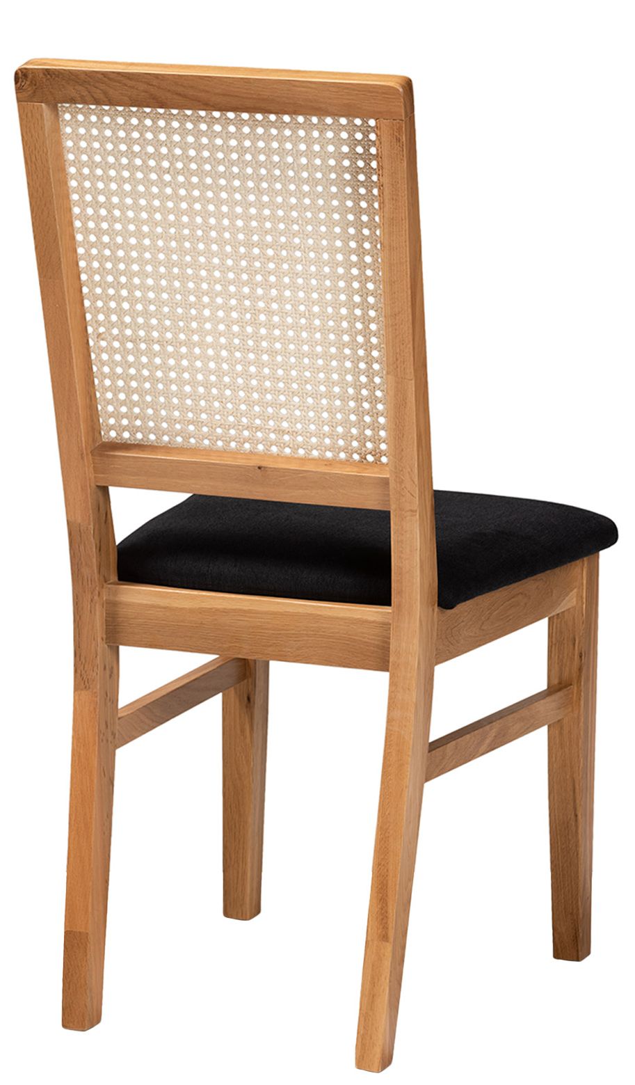 Image 2 Baxton Studio Idris Fabric Upholstered 2-Piece Rattan Dining Chair Set more views