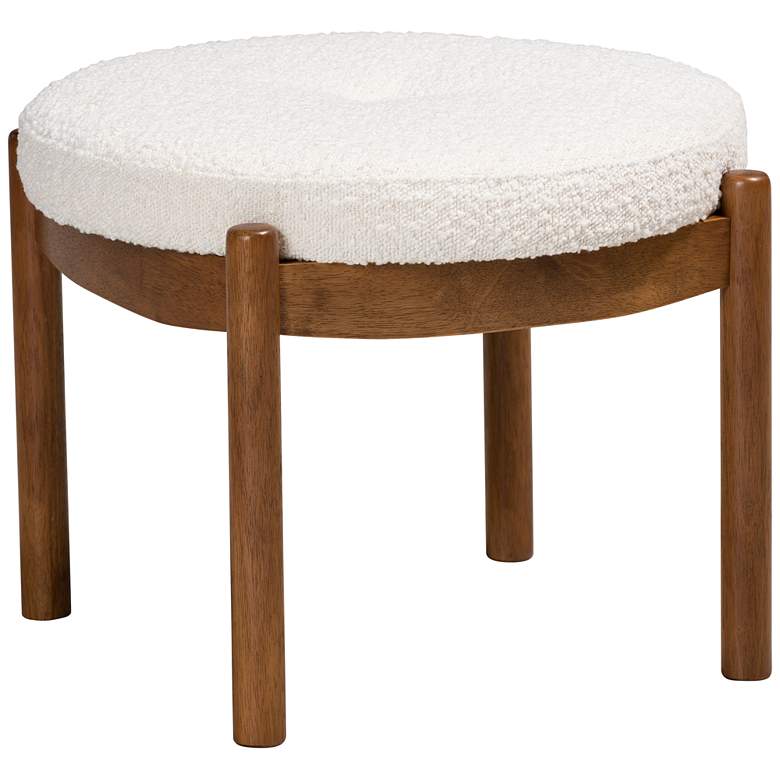 Image 2 Baxton Studio Iliana Cream Tufted Fabric Ottoman Footstool