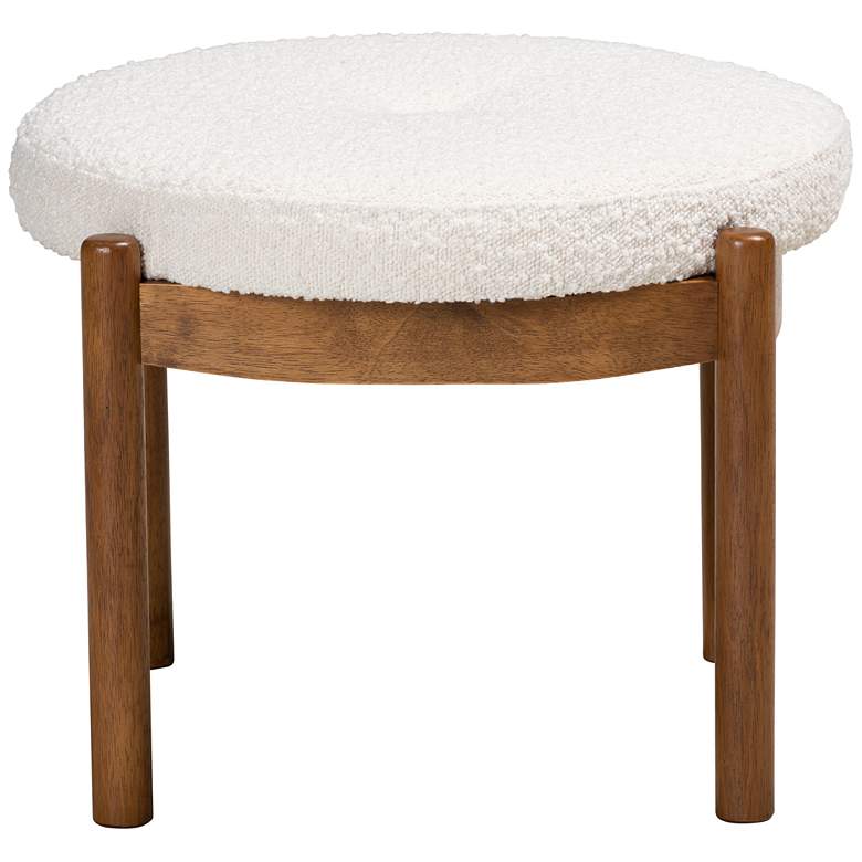 Image 5 Baxton Studio Iliana Cream Tufted Fabric Ottoman Footstool more views