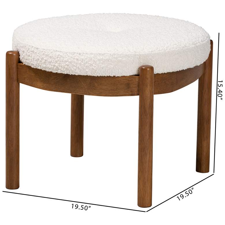 Image 6 Baxton Studio Iliana Cream Tufted Fabric Ottoman Footstool more views