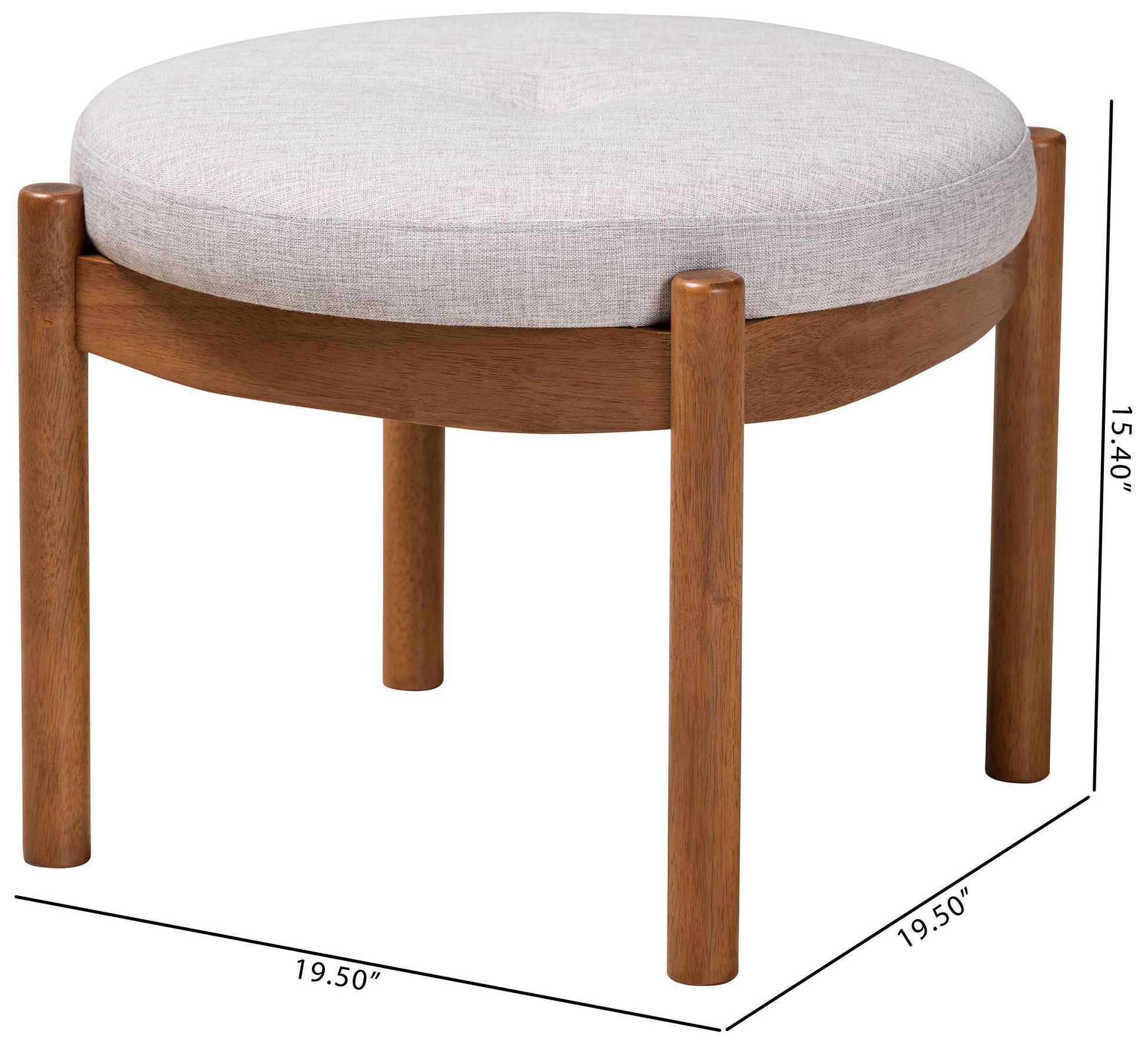 Baxton Studio Iliana Ottoman Footstool