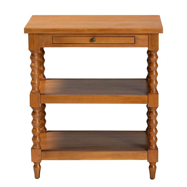 Image 4 Baxton Studio Imogene 26"W Walnut Brown 1-Drawer End Table more views