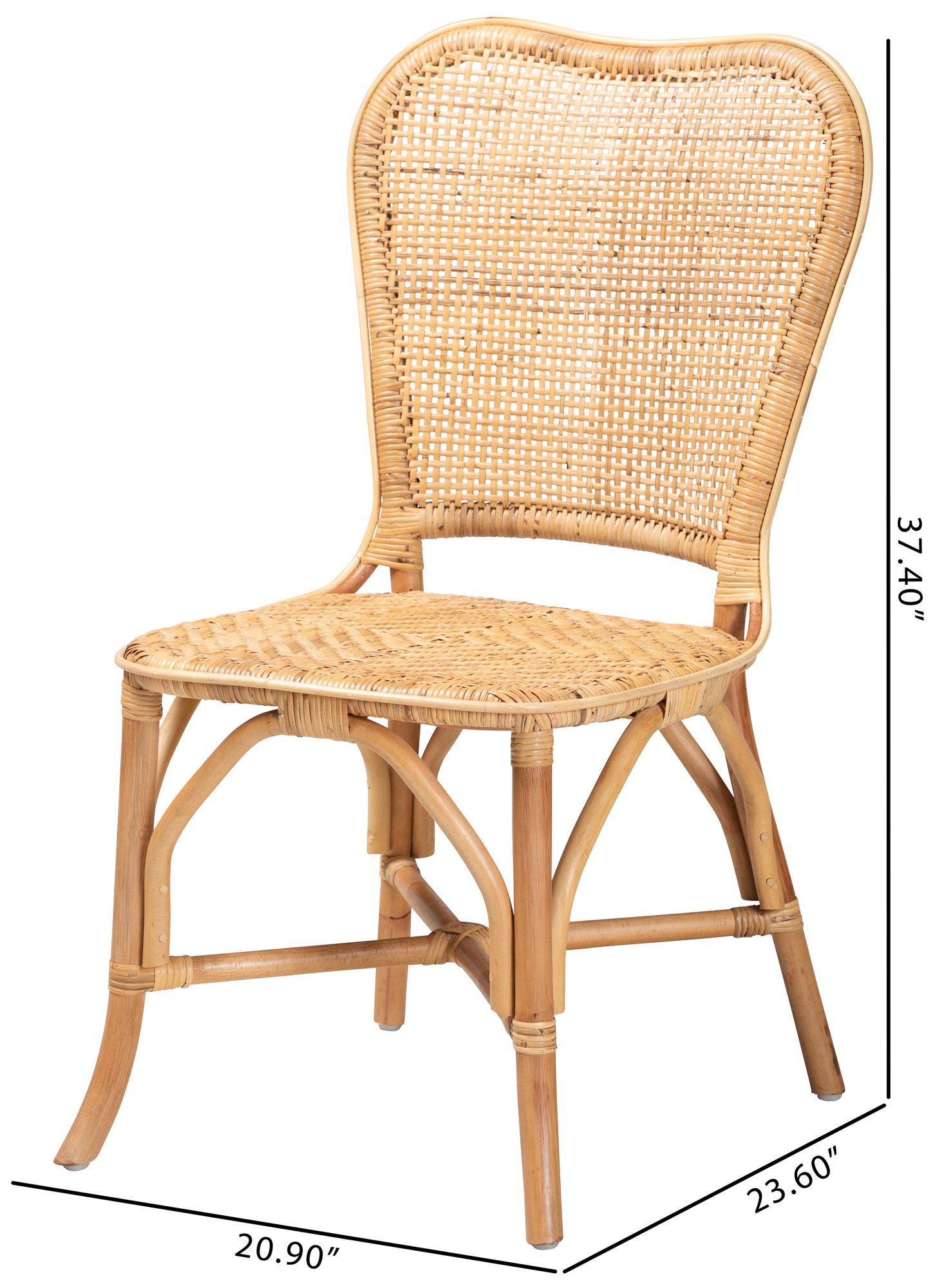 Baxton Studio Irene Natural Brown Rattan Dining Chair
