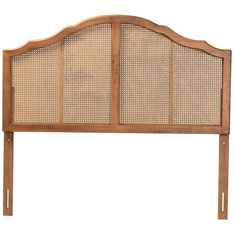 Image 4 Baxton Studio Iris Ash Walnut Queen Arched Headboard more views