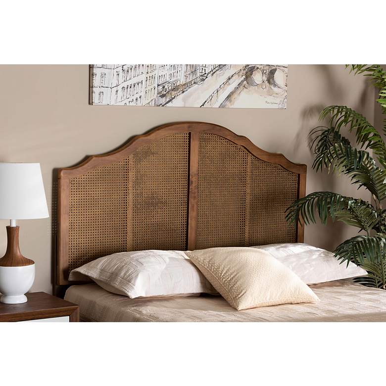 Image 5 Baxton Studio Iris Ash Walnut Queen Arched Headboard more views