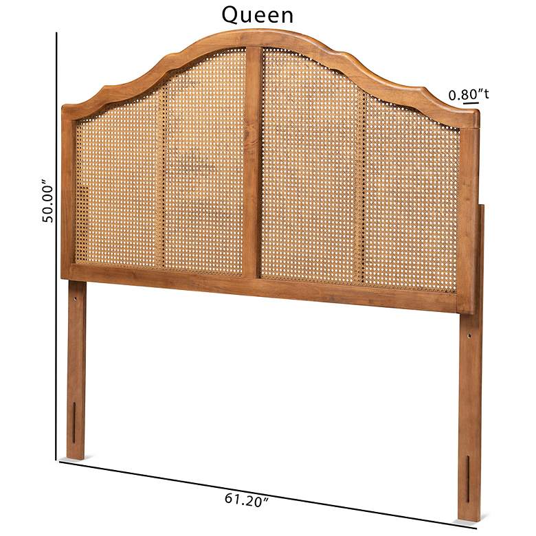 Image 7 Baxton Studio Iris Ash Walnut Queen Arched Headboard more views