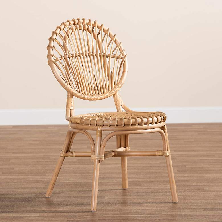 Image 1 Baxton Studio Iris Natural Brown Rattan Dining Chair