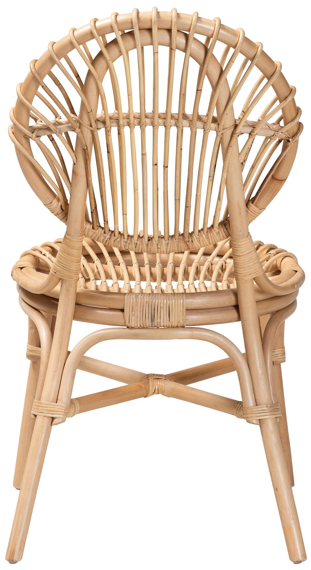 Baxton Studio Iris Natural Brown Rattan Dining Chair