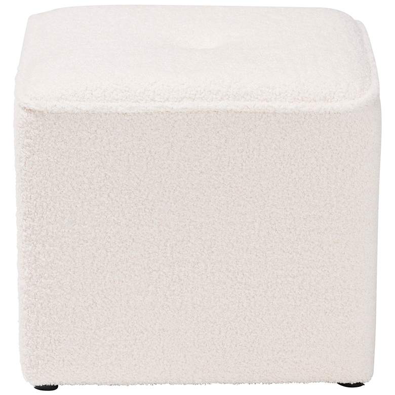 Image 5 Baxton Studio Isaiah Ivory Boucle Fabric Square Ottoman more views