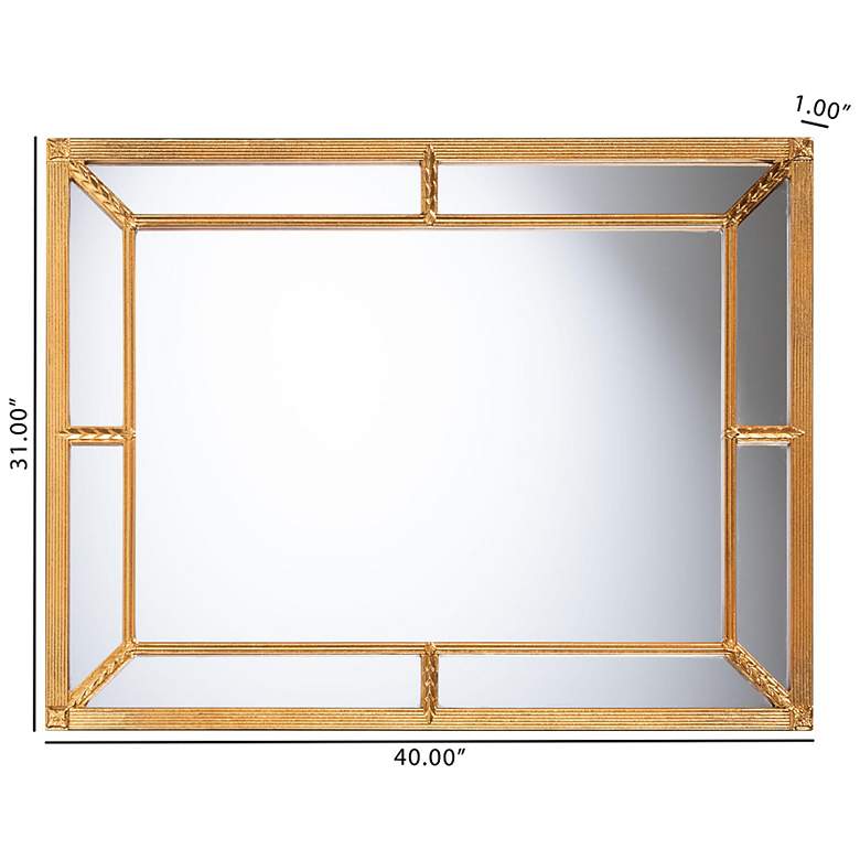 Image 5 Baxton Studio Iskra Rectangular Mirror with Antique Goldleaf Frame more views