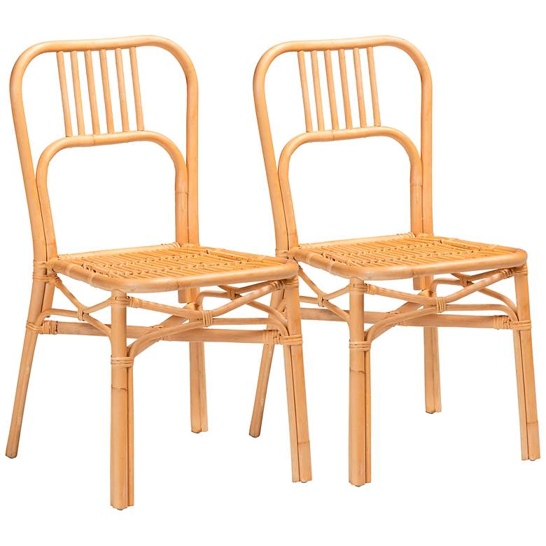 Image 2 Baxton Studio Ivora Natural Brown Dining Chairs Set of 2