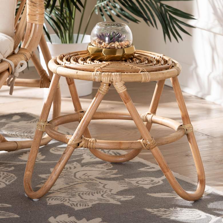 Image 1 Baxton Studio Jacinda 21"W Natural Brown Rattan End Table