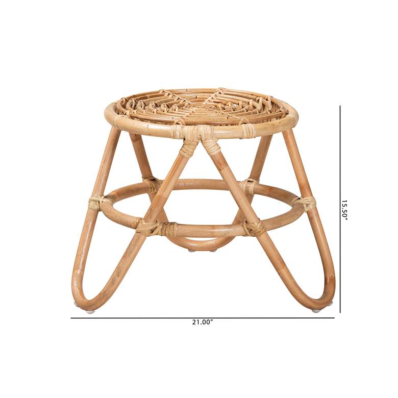 Image 7 Baxton Studio Jacinda 21"W Natural Brown Rattan End Table more views