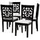 Baxton Studio Jackson Grey Fabric Upholstered Wood 4-Piece Dining Chair Set