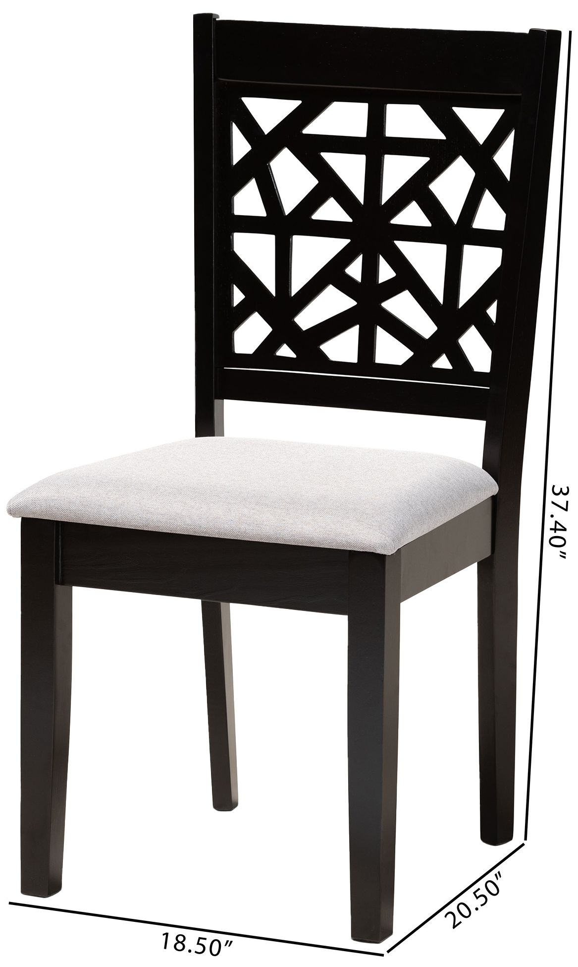 Image 6 Baxton Studio Jackson Grey Fabric Upholstered Wood 4-Piece Dining Chair Set more views