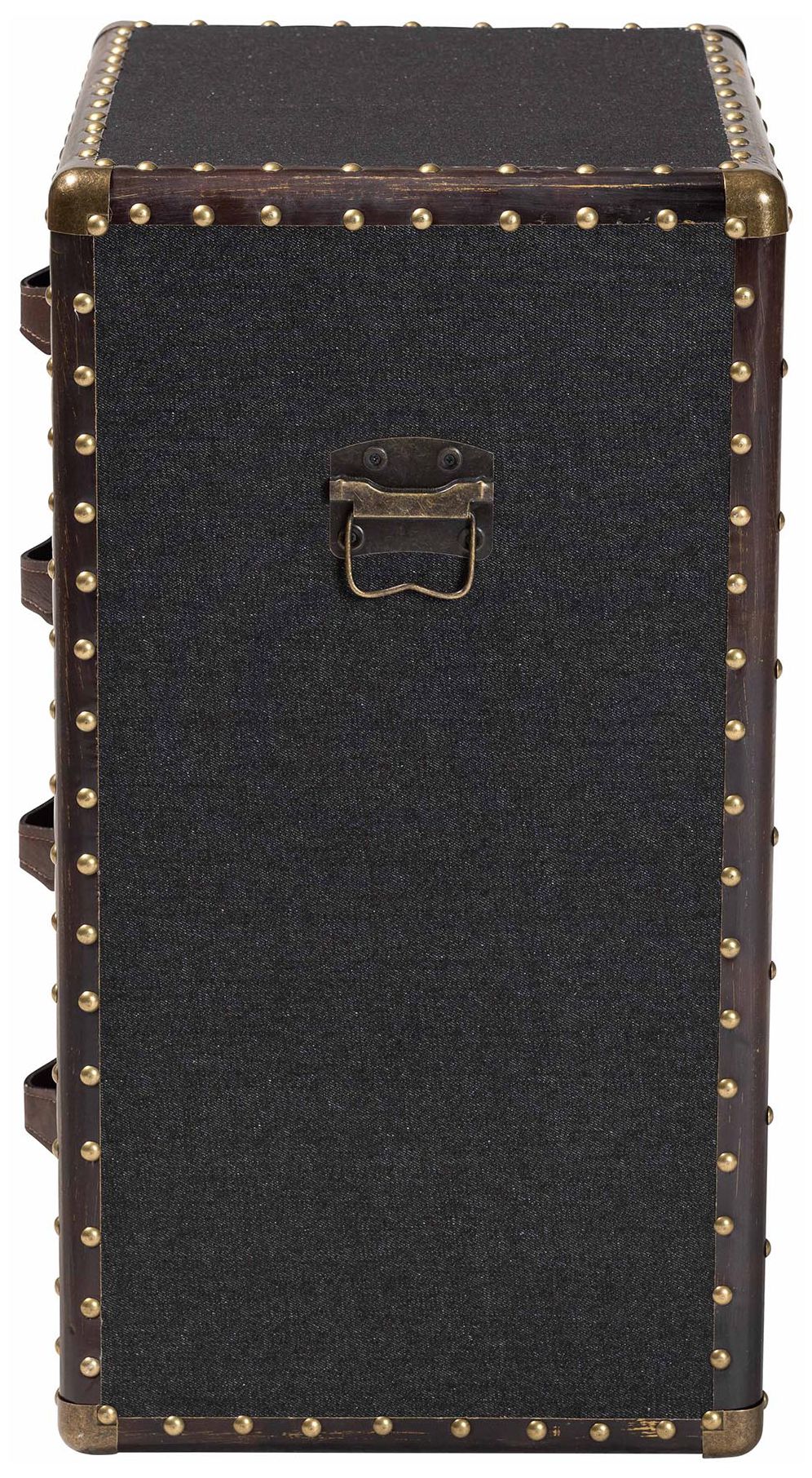 Image 5 Baxton Studio Jaelyn Vintage Black Canvas 4-Drawer End Table more views