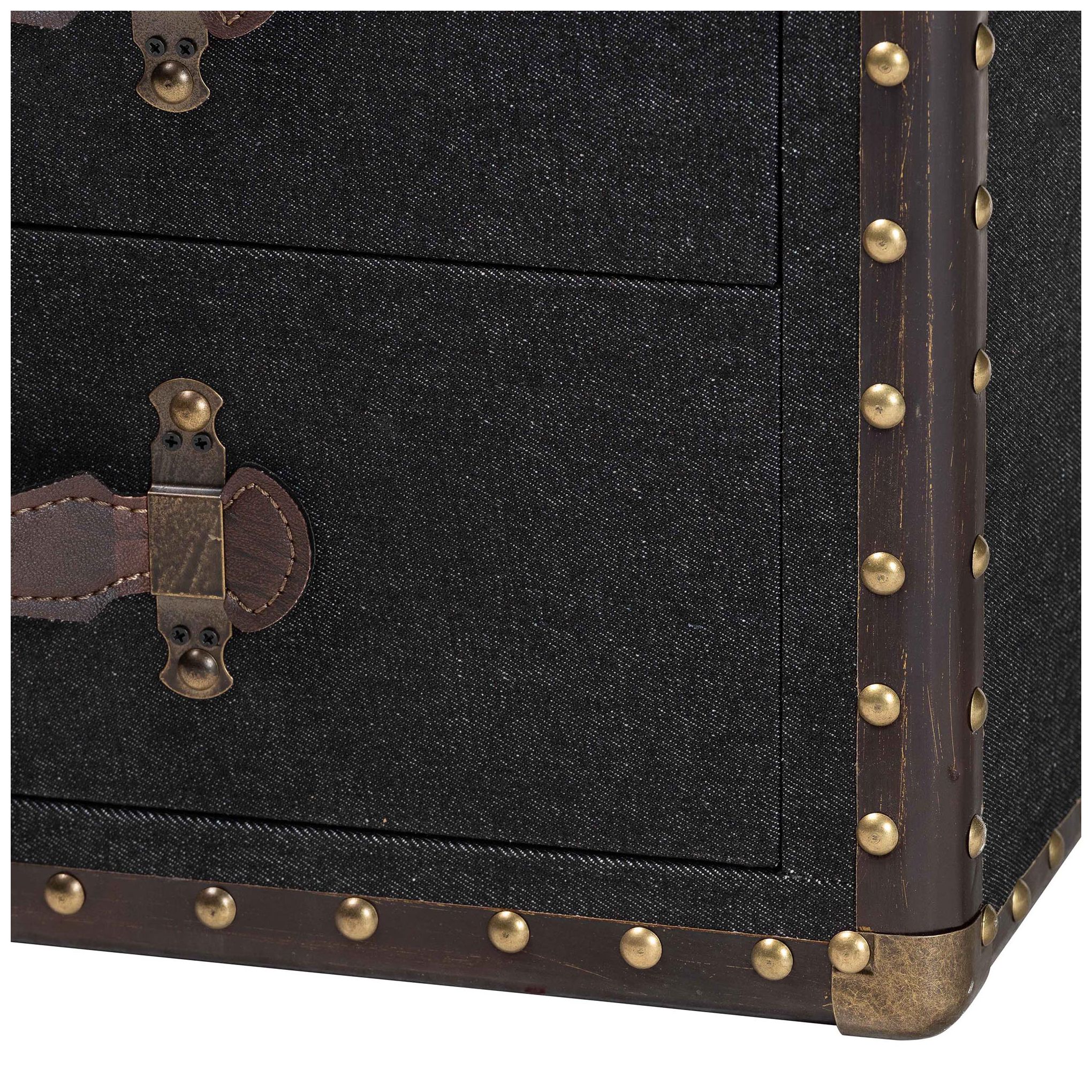 Baxton Studio Jaelyn Vintage Black Canvas 4-Drawer End Table