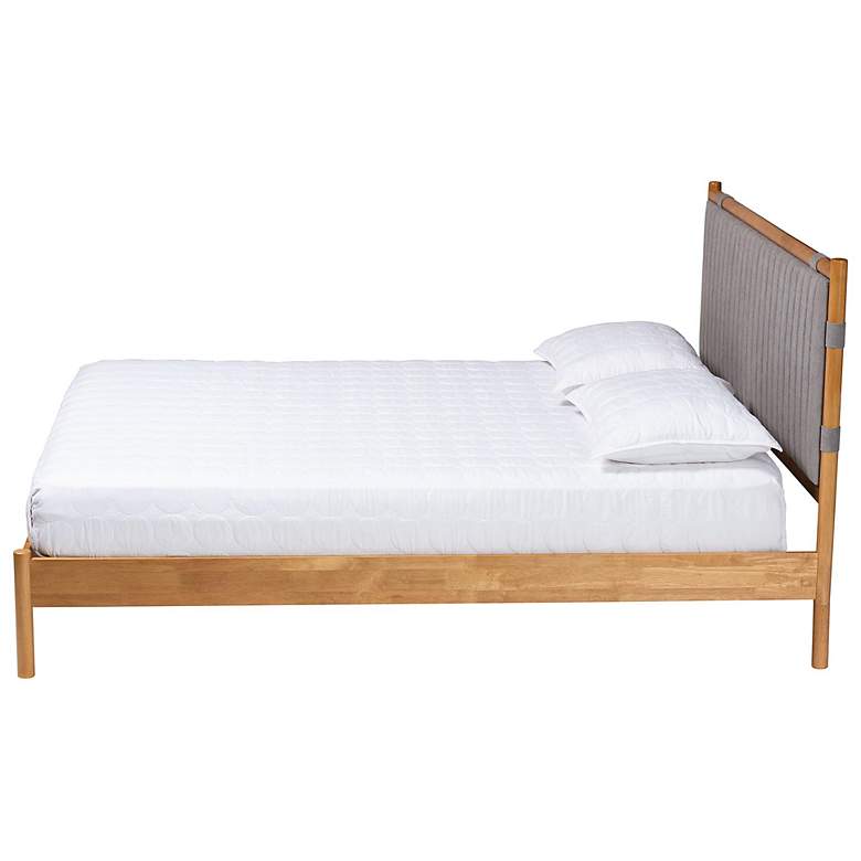 Image 4 Baxton Studio Jaiana Grey Fabric and Oak Brown Wood Queen Size Bed more views