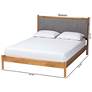 Baxton Studio Jaiana Grey Fabric and Oak Brown Wood Queen Size Bed