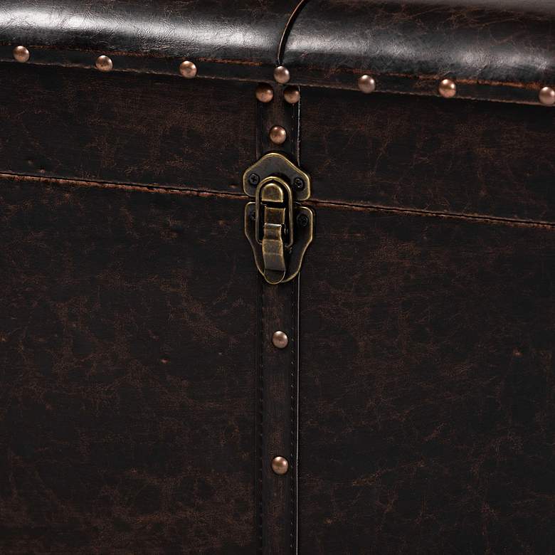 Image 4 Baxton Studio Janna Dark Brown Faux Leather Storage Ottoman more views