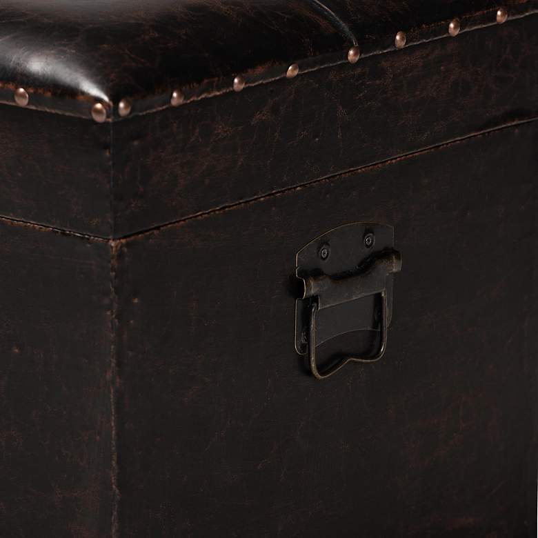 Image 5 Baxton Studio Janna Dark Brown Faux Leather Storage Ottoman more views