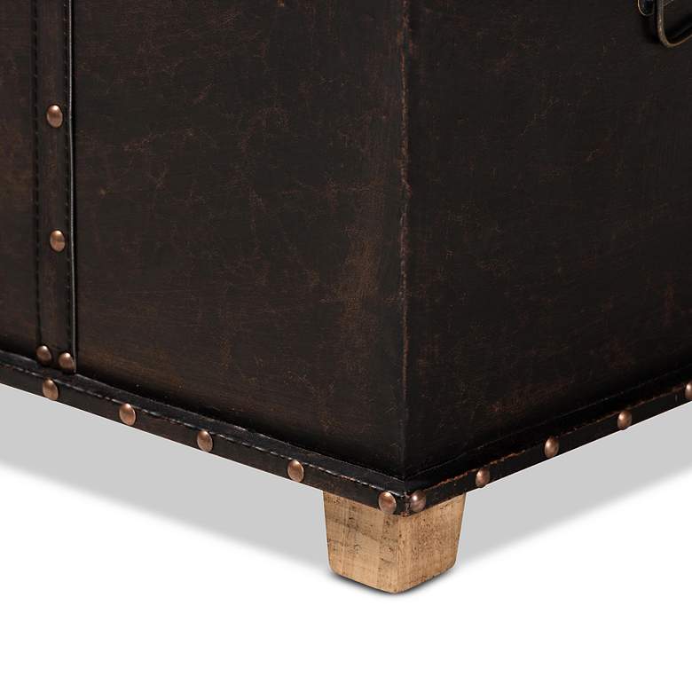 Image 6 Baxton Studio Janna Dark Brown Faux Leather Storage Ottoman more views