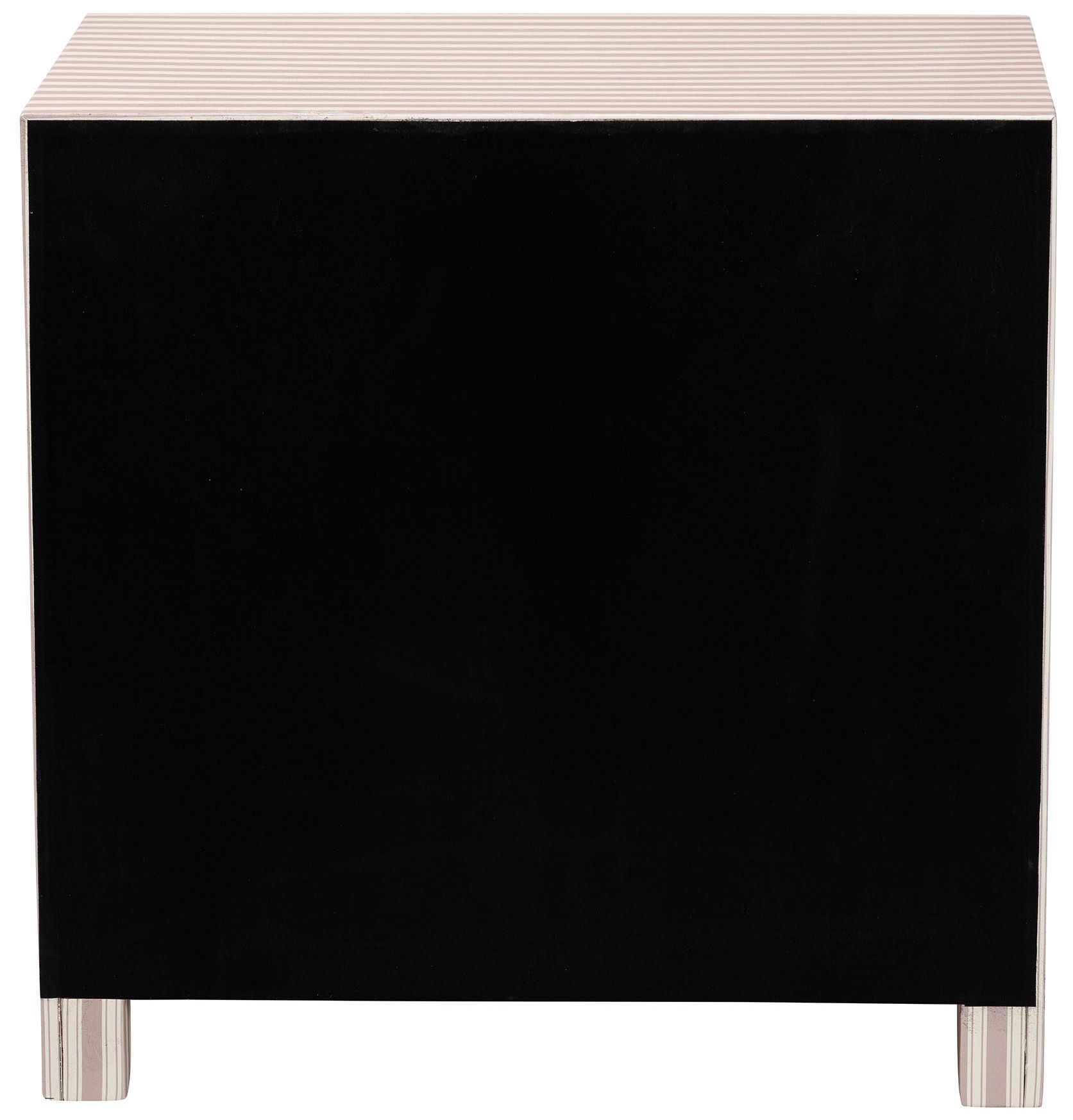 Image 6 Baxton Studio Javianne End Table with Striped Faux Leather - 3 Drawer more views
