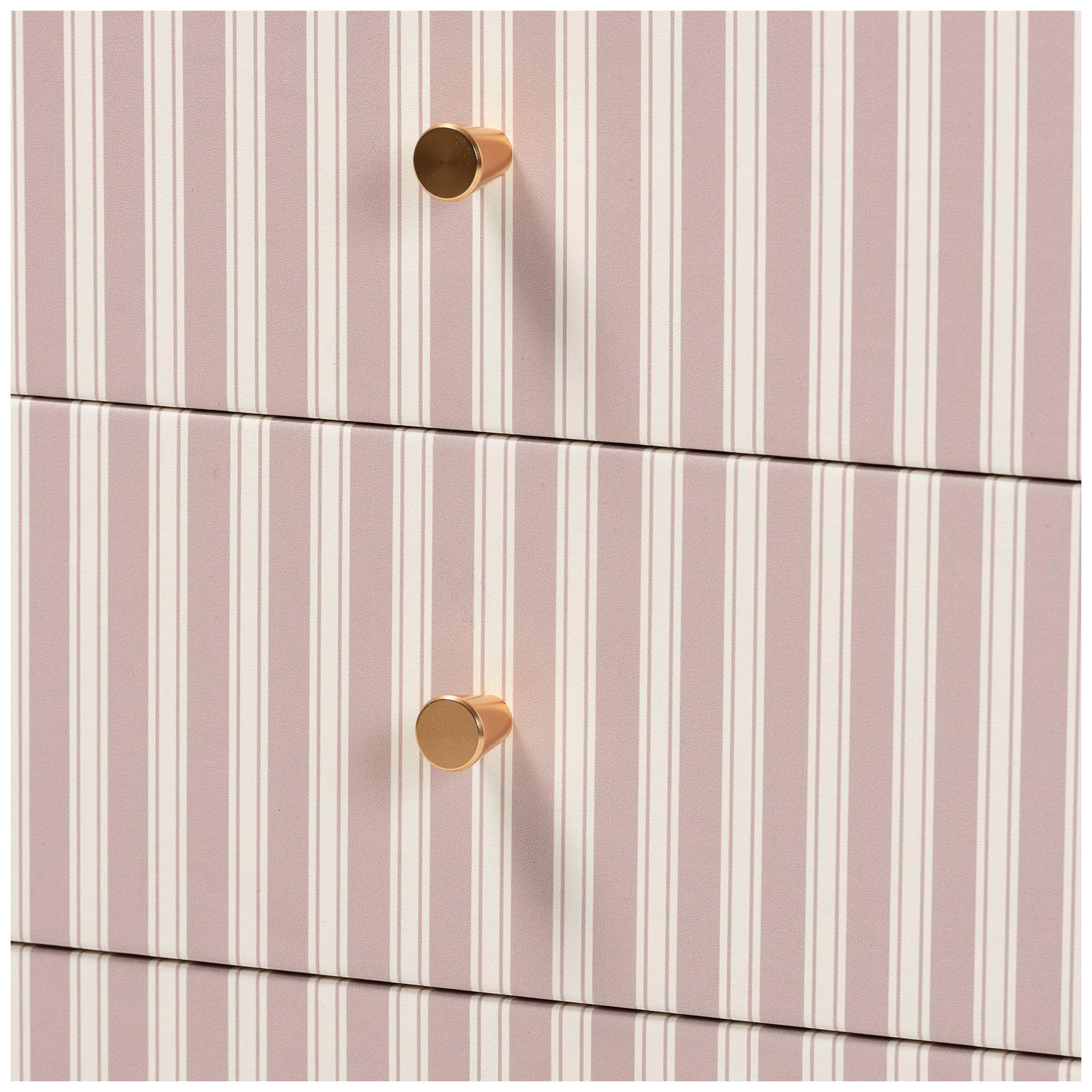 Image 7 Baxton Studio Javianne End Table with Striped Faux Leather - 3 Drawer more views