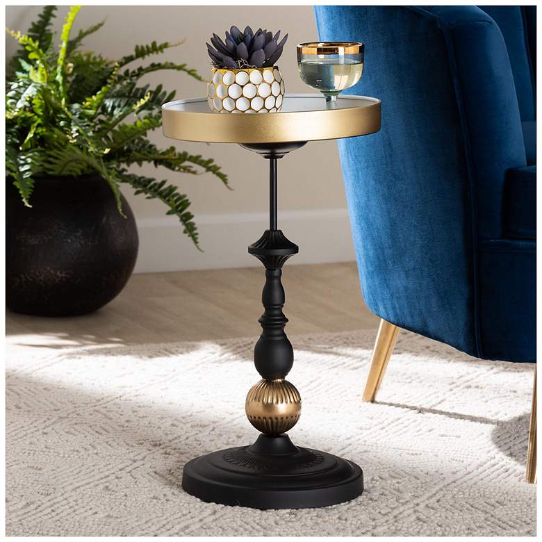 Image 3 Baxton Studio Javion Modern Glam Round Accent Side Table more views