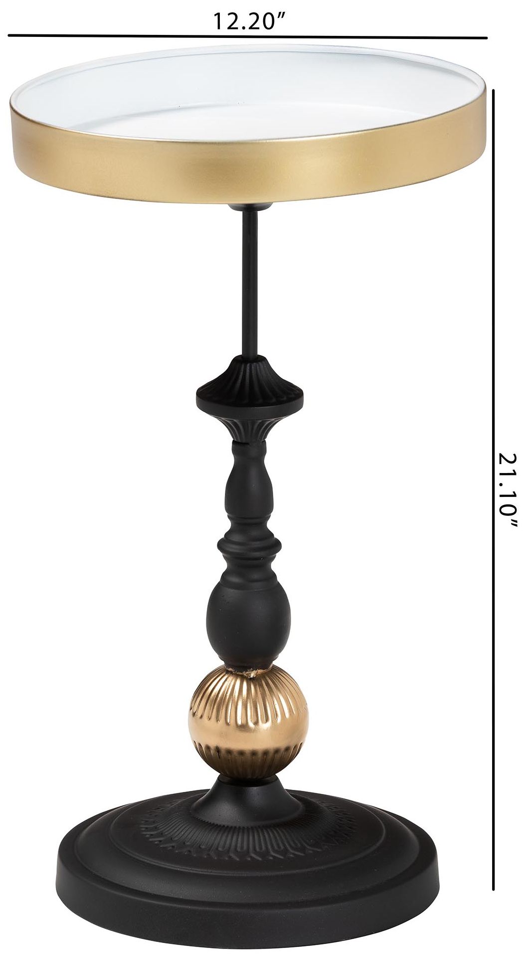 Baxton Studio Javion Modern Glam Round Accent Side Table