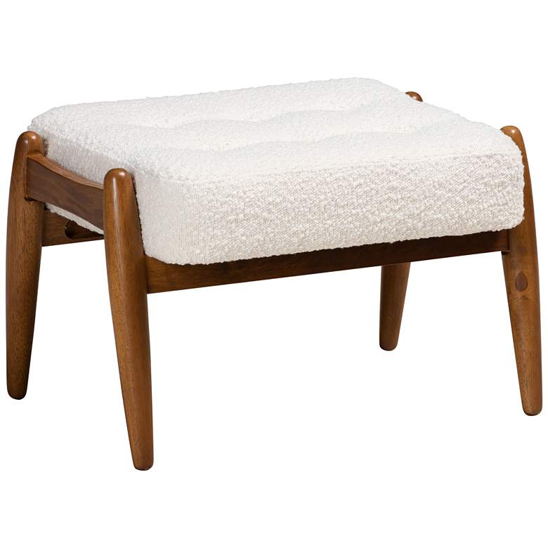 Image 2 Baxton Studio Jeanine Cream Tufted Fabric Ottoman Footstool