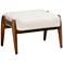 Baxton Studio Jeanine Cream Tufted Fabric Ottoman Footstool