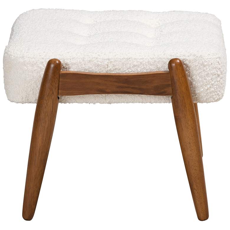 Image 3 Baxton Studio Jeanine Cream Tufted Fabric Ottoman Footstool more views