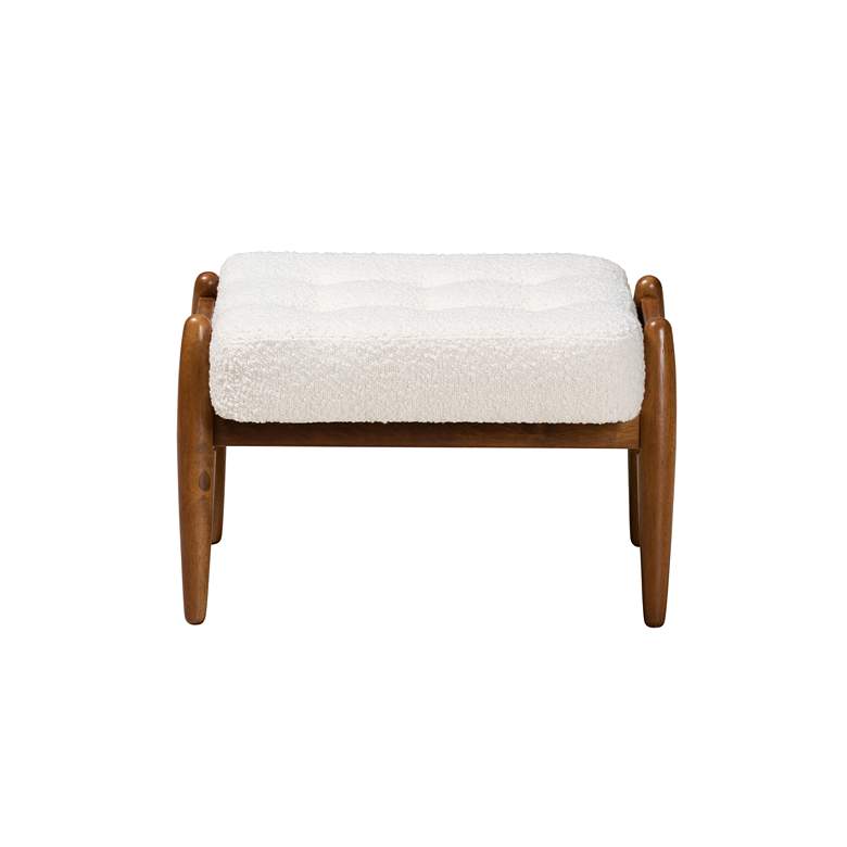 Image 6 Baxton Studio Jeanine Cream Tufted Fabric Ottoman Footstool more views