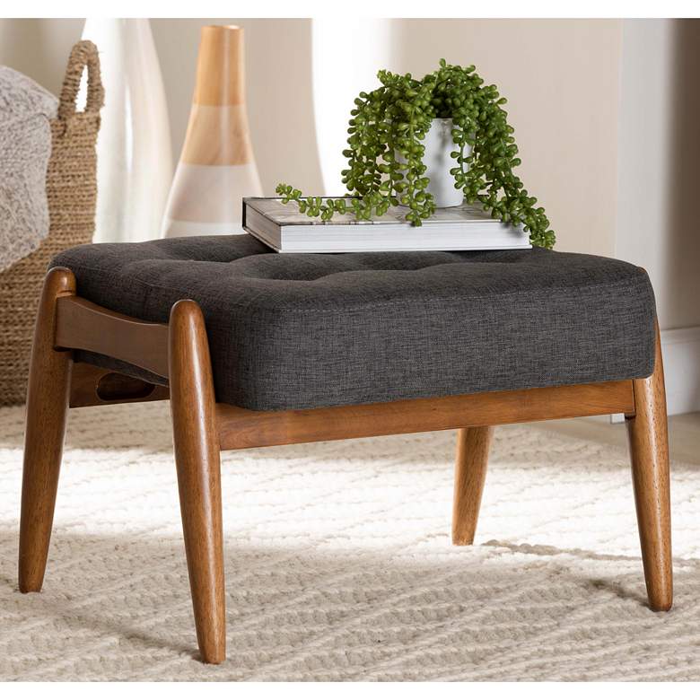 Image 1 Baxton Studio Jeanine Dark Gray Ottoman Footstool