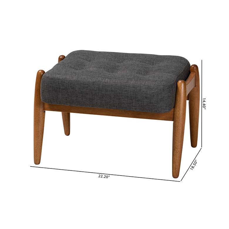 Image 7 Baxton Studio Jeanine Dark Gray Ottoman Footstool more views