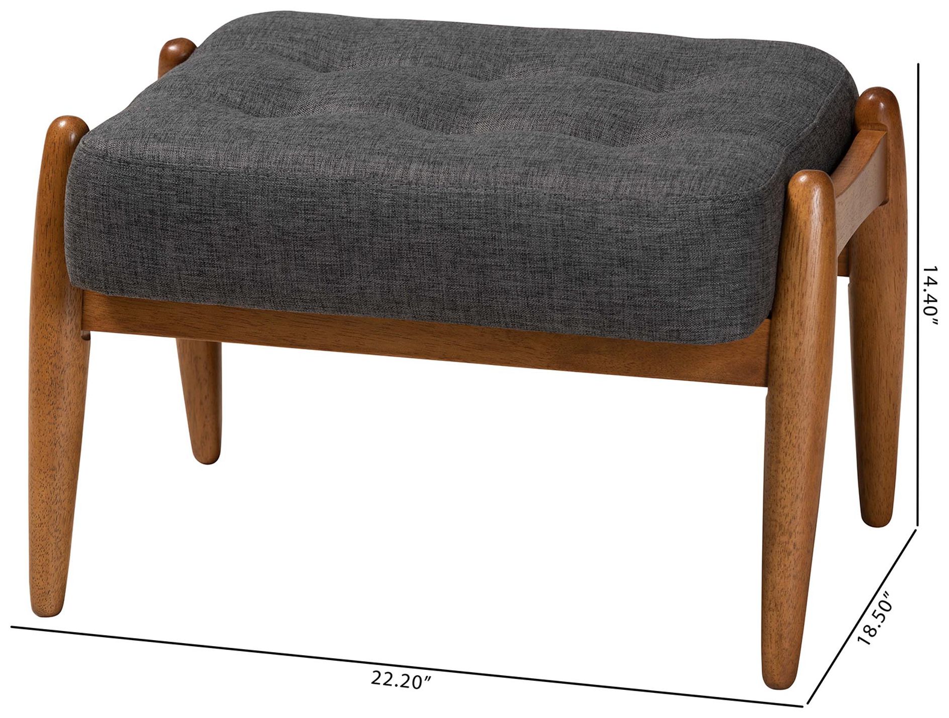 Baxton Studio Jeanine Dark Gray Ottoman Footstool