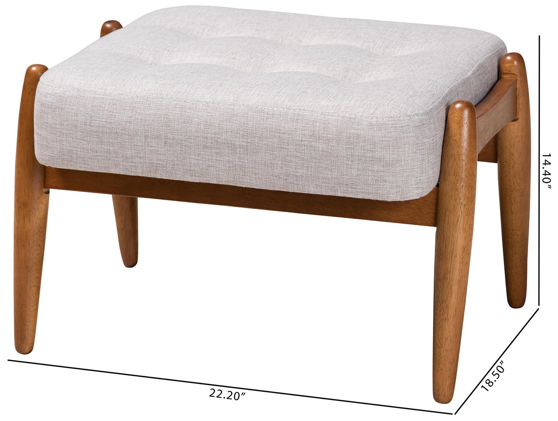 Baxton Studio Jeanine Greyish Beige Ottoman Footstool