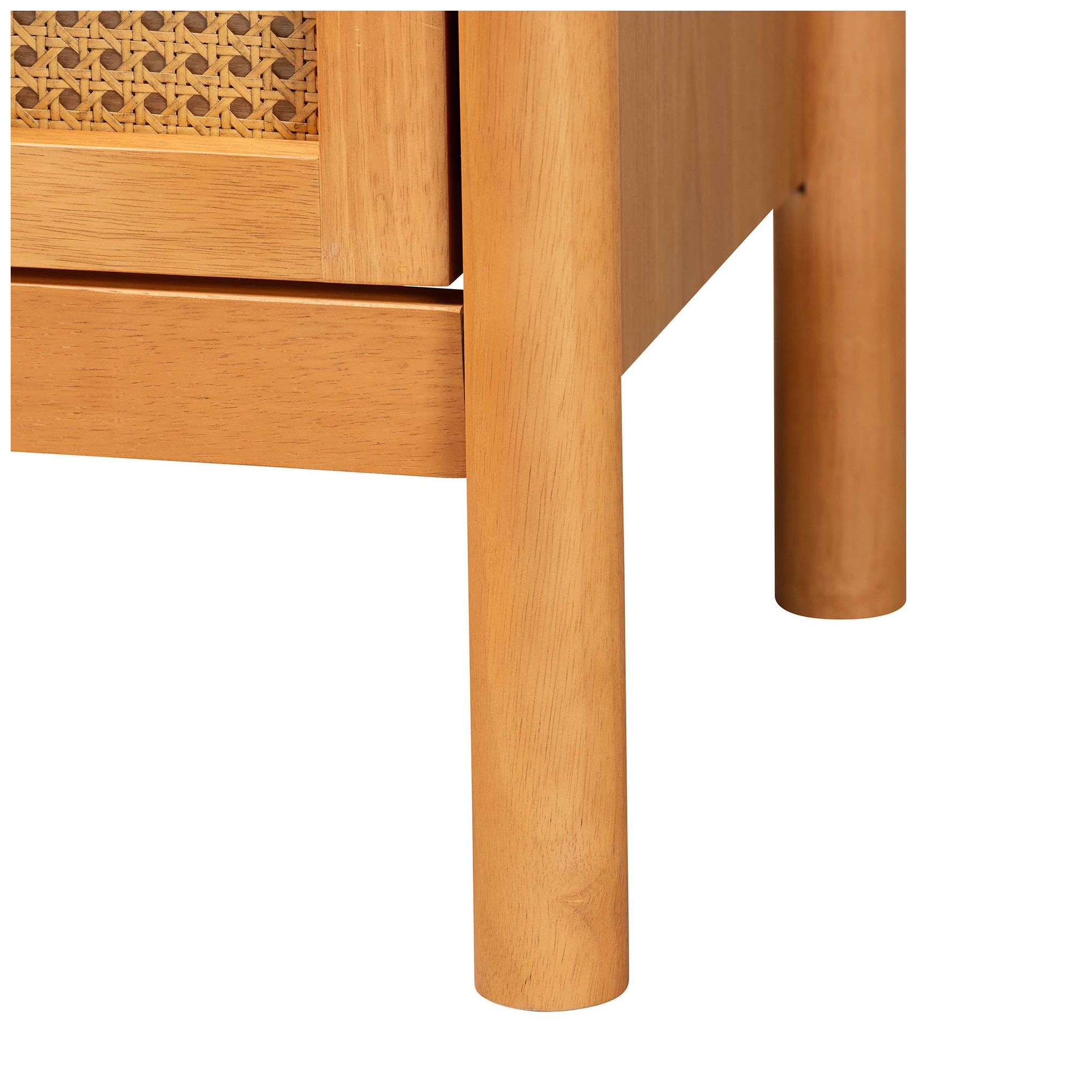 Image 7 Baxton Studio Jenn Golden Brown Wood 2-Drawer Nightstand with Rattan more views