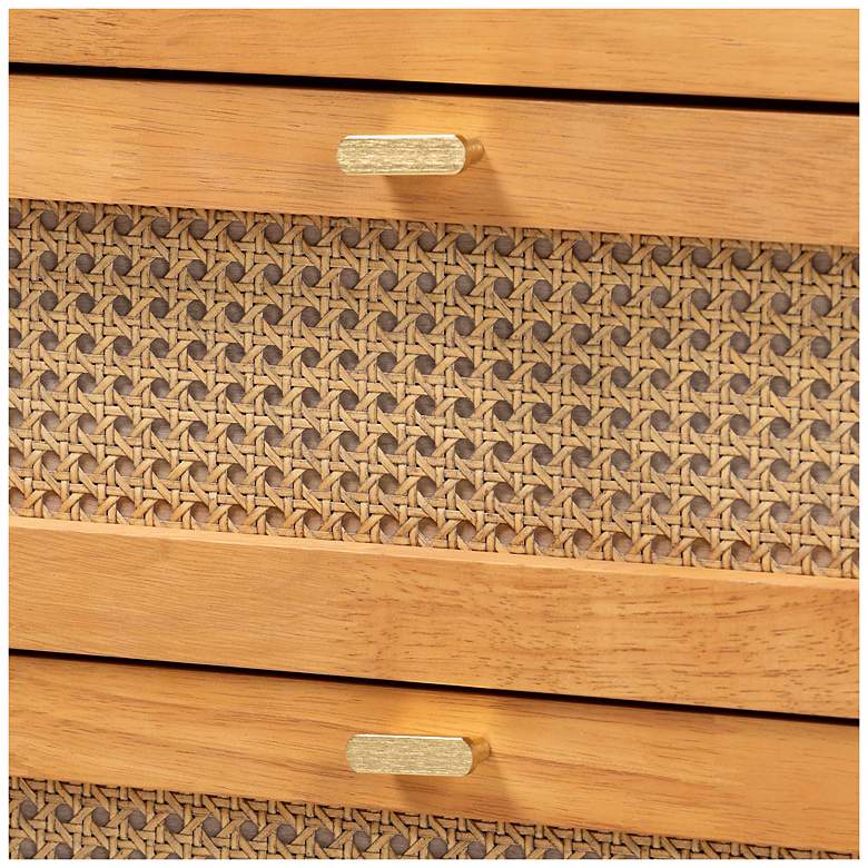 Image 7 Baxton Studio Jenn Golden Brown Wood 4-Drawer Chest with Rattan more views