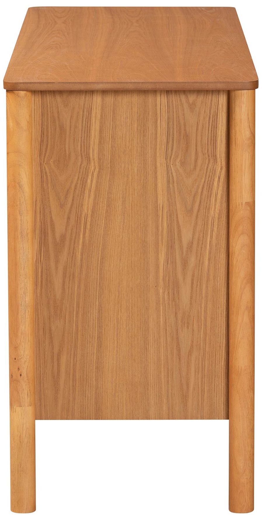 Baxton Studio Jenn Golden Brown Wood 6-Drawer Dresser with Rattan