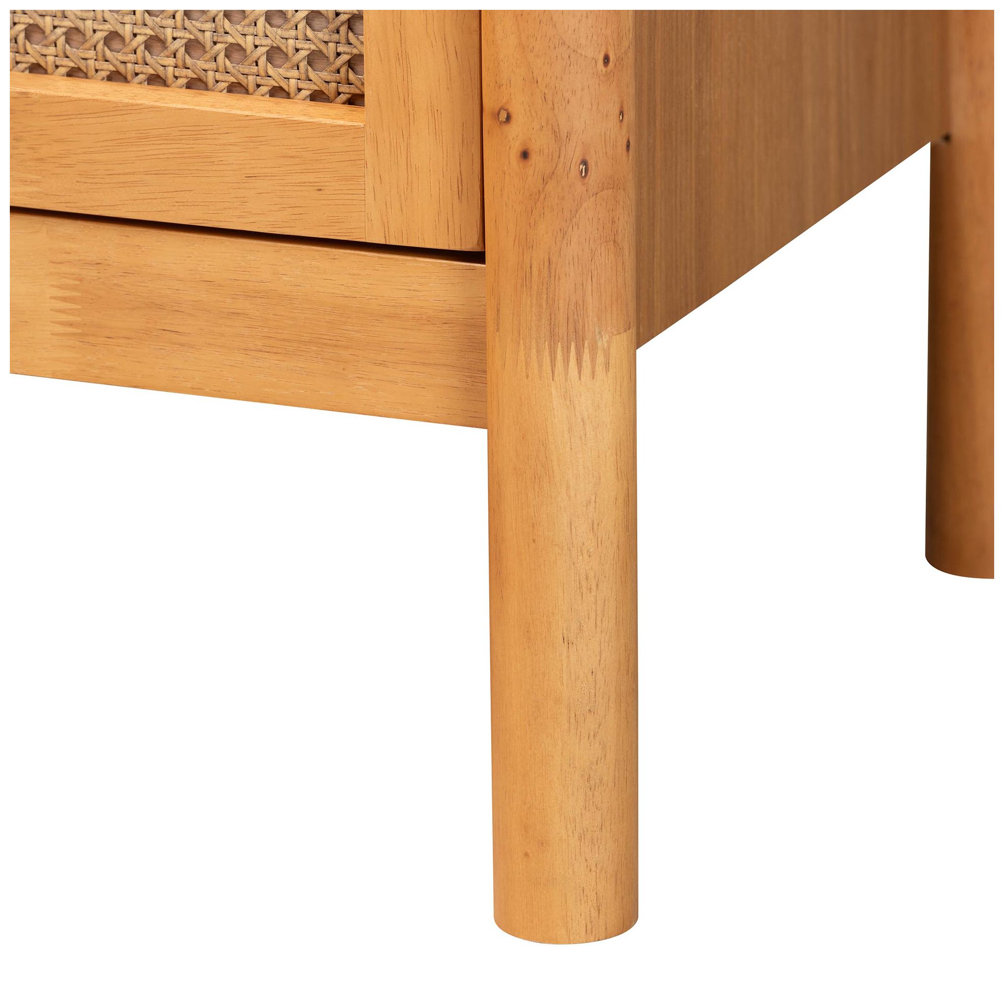 Baxton Studio Jenn Golden Brown Wood 6-Drawer Dresser with Rattan